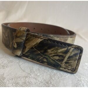 Leather Ranger Belt Company Camo Belt Mens Size‎ 34 Built in Buckle Camouflage